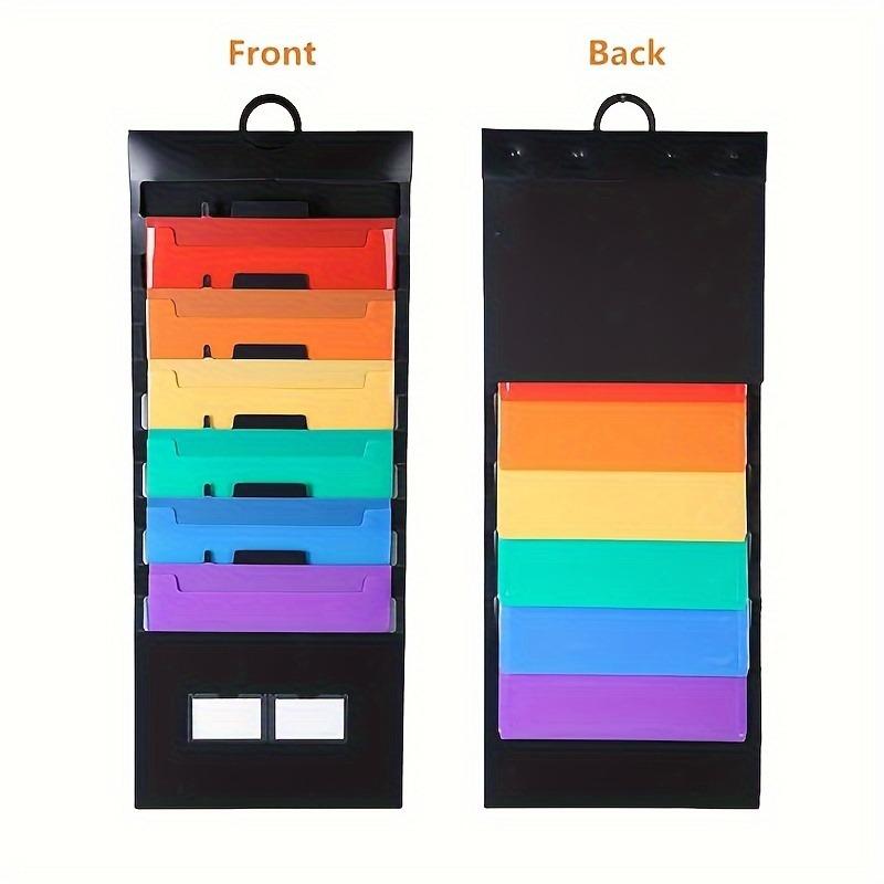 A4 Gradient Color File Folder 1pc - 6-Pocket Expandable Organizer for Home/School/Office (Multi-Color Hanging Document Holder)