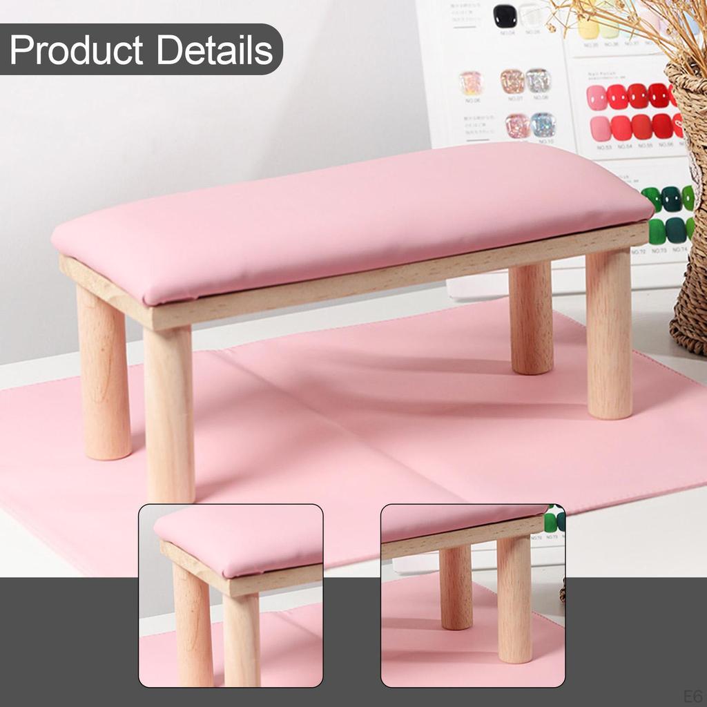 Arm Rest for Nails Manicure Hand Stand Wood Nail Salon Manicurist Armrest