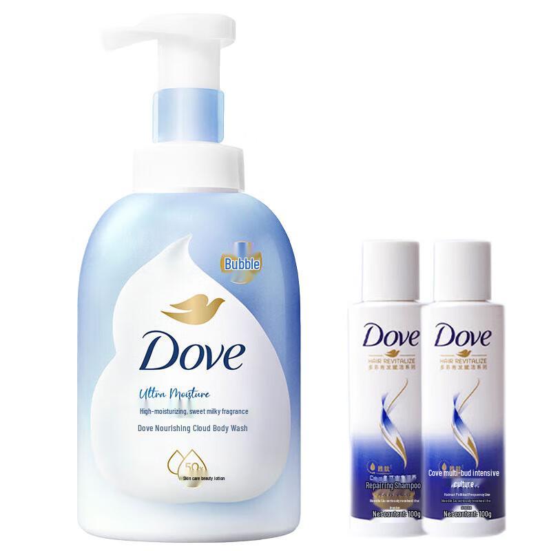 DOVE Deeply Nourishing Shower Mousse & Shampoo Set