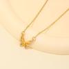 Fashionable Bow Necklace Bowknot Pendant Neckchain Adjustable Chain Choker Handmade Collarbone Chain Gifts for Women
