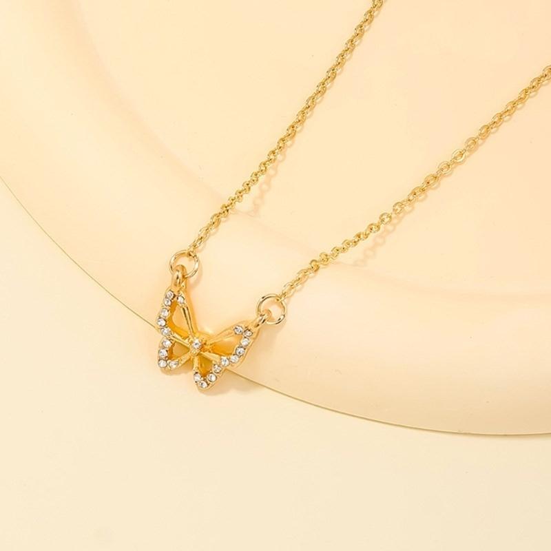 Fashionable Bow Necklace Bowknot Pendant Neckchain Adjustable Chain Choker Handmade Collarbone Chain Gifts for Women