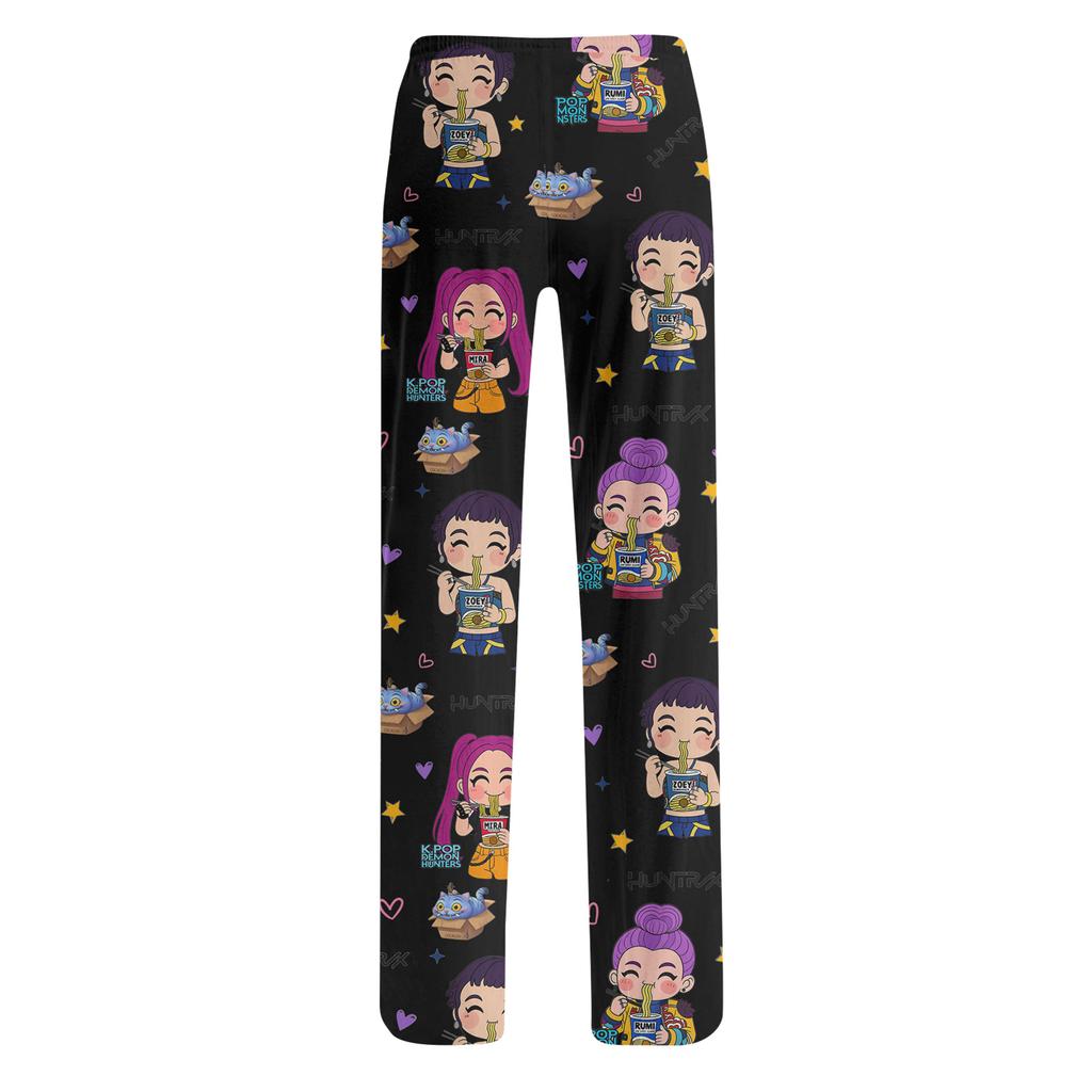 Womens Pajama Pants Sleepwear Casual Drawstring Elastic Waist Pants Comfy Straight Yoga Loose Trousers