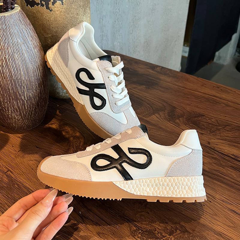 Leather German training shoes women's shoes autumn new thick-soled heightening shoes versatile sports shoes casual shoes trendy cool little white sh