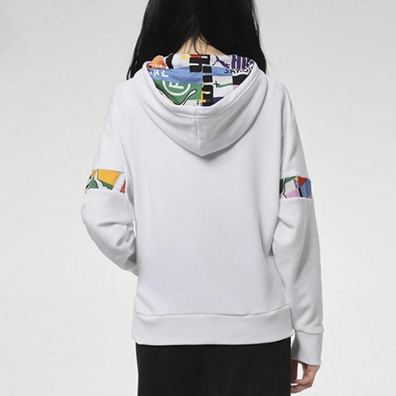 Puma Color Block Knit Hoodie Sweatshirt Women Tops White 531351-02