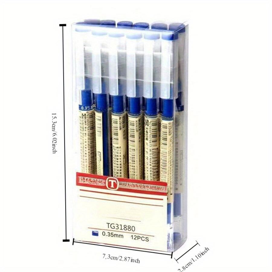 12 Japanese Fine Gel Pens, 0.35mm Gel Ink Roller Ball Pen, Plastic Material, Suitable for School and Office Use, Smooth Writing