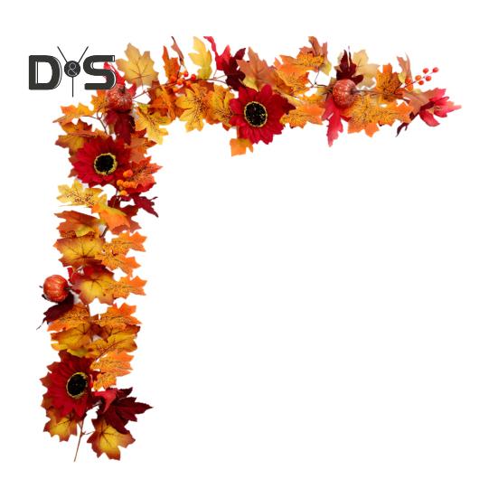 

Штучна квіткова гірлянда з кленового листя розміром 175 см для домашнього саду в приміщенні на відкритому повітрі, на стіні, штучний плющ, прикраса на Хелловін, осінній фестиваль урожаю C