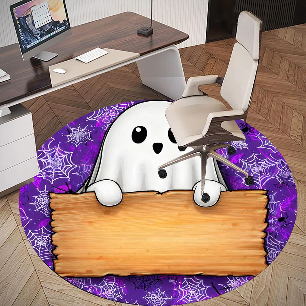 1PC Ghost Halloween Office Round Area Rug, Under Office Chairs Bedroom Living Room Home Decor, Carpet for Office -1110116