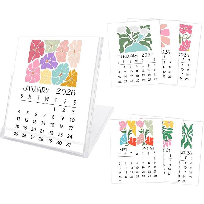 Desk Calendar 2026-2027, 18-Month School Year Calendar (January 2026 to June 2027), Small Monthly Desktop Calendar for Home Office Table Desk