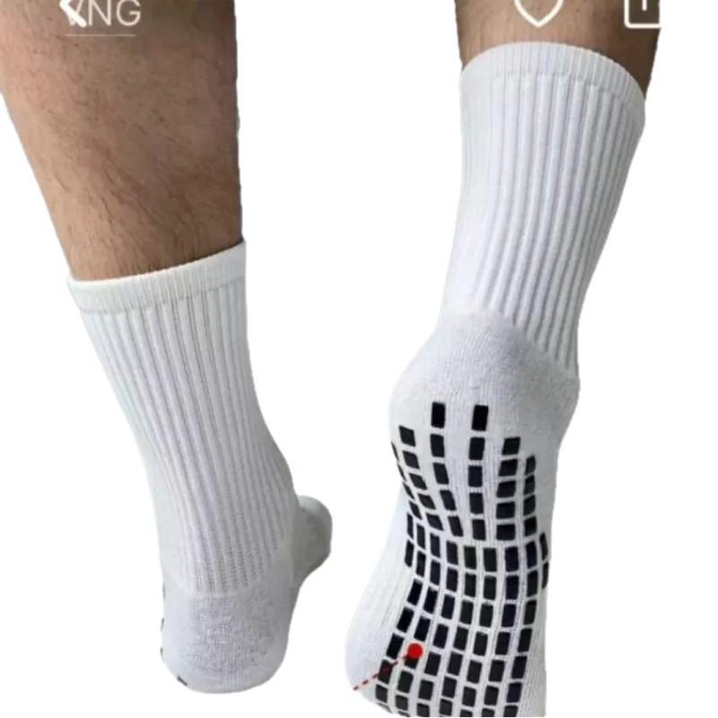 Men's Breathable Non-slip Shock-Absorbing Solid Color Sports Socks for Football & Basketball