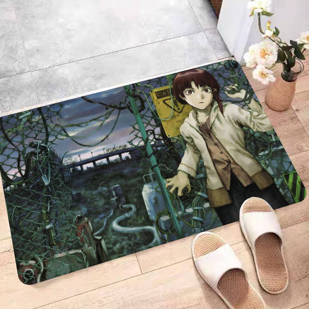 Lain Anime-Filmzimmermatten, waschbar, rutschfest, für Wohnzimmer, Sofa, Stühle, Küche, Alfombra