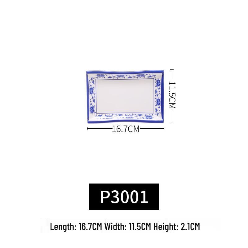 ZISIZ Melamine Rectangular 3-Compartment Serving Plate