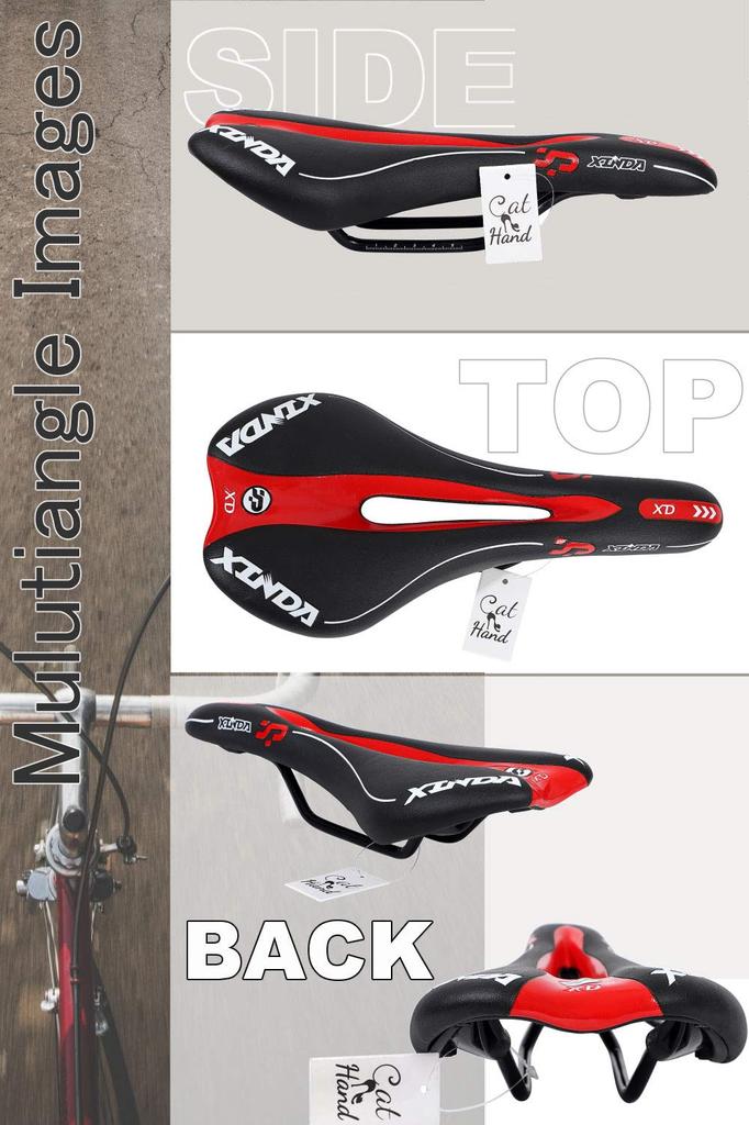 Cat Hand Bicycle Perforated Sport for Road Mountain and Cross Available In 4 Colors Saddle, Saddle, Bikes, Bikes, Bikes, (Red)