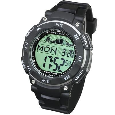 Radweather Diver's Watch with Tide Graph, 100m Water Resistance, Digital Watch (Black, Standard LCD)