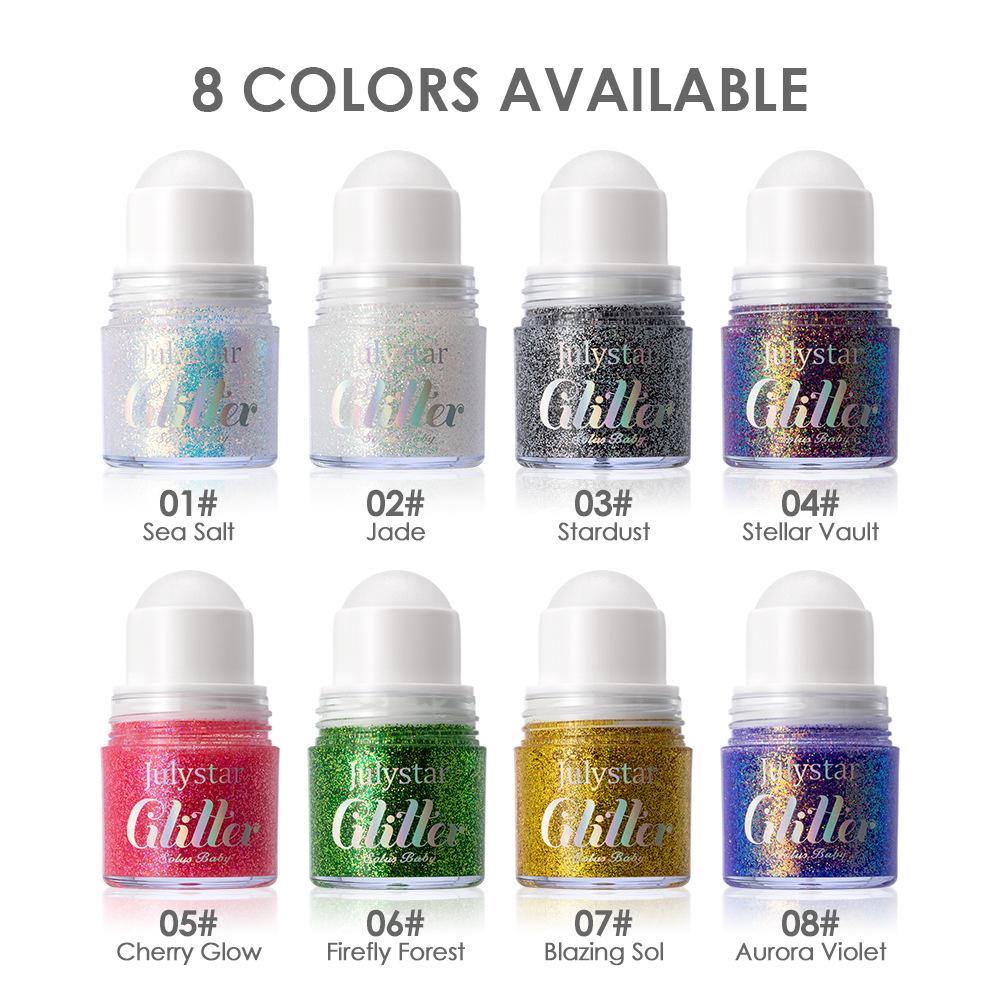 Speziell für Körperbälle, Hochglanz-Gel, Pailletten, feiner Glitzer und langanhaltend ohne Make-up, lila Lidschatten.