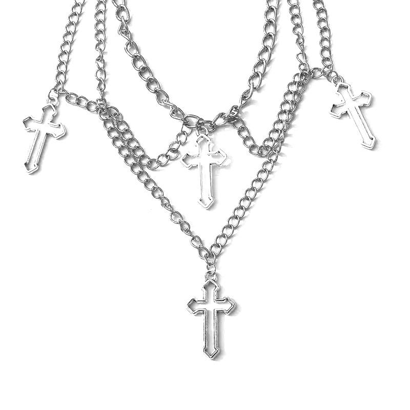 Gothic Cross Pendant Choker Necklace For Women Cool Hip Hop Vintage Necklaces Gypsy Accessories Jewelry