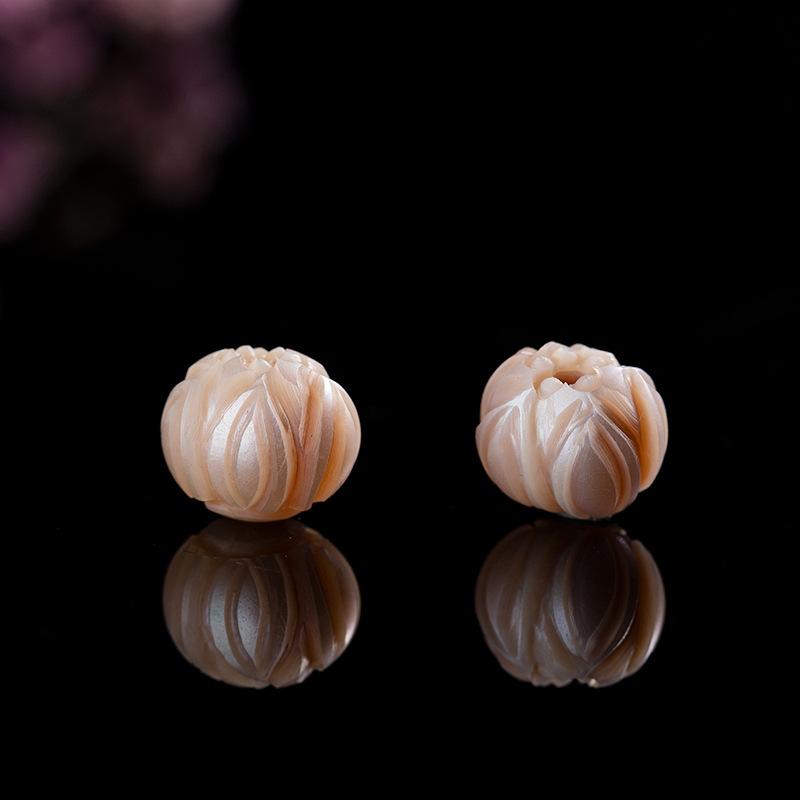 Fibbia Incisa con Rosa e Piuma di Perla Naturale, Perline Wenwan Schiena di Tartaruga con Perline Zucca Accessori Fai da Te