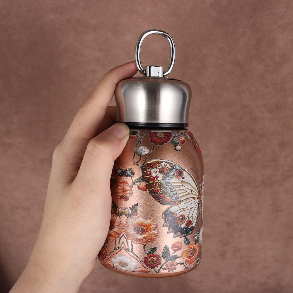 Portable 304 Stainless Steel Insulated Cup 300ml Mini Coffee Mug Double Wall Leak-Proof Water Bottle Travel