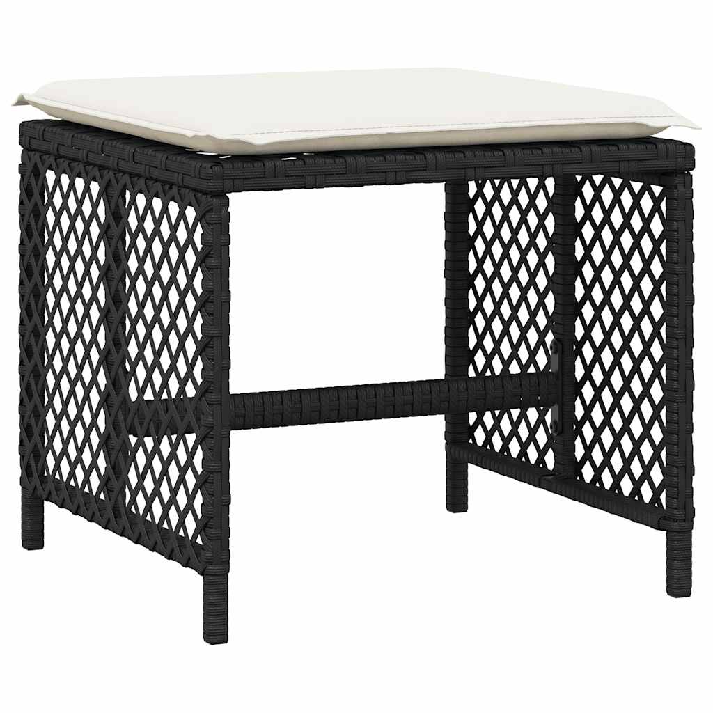 Vidaxl 15-Cz. Garden Furniture Set With Cushions, Black, PE Rattan