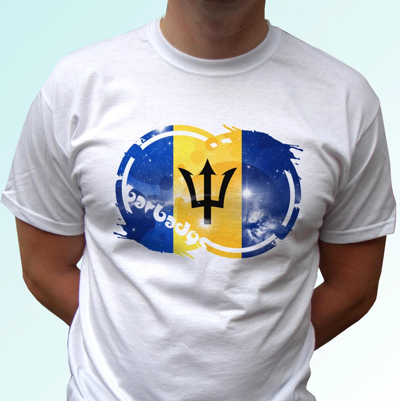 

Barbados flag white kids boys T-Shirt holiday top modern graphic - s s kids sizes 150