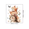 Self-adhesive Cartoon Cute Stacked Cats with Butterfly Wall Window Stickers for Kids Room Living Room Glass Decor