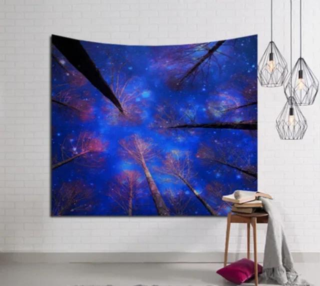 1pc,Galaxy Printed Wall Hanging Tapestry Hippie Retro Home Decor Beach Mat
