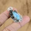 Natural Larimar Gemstone Pendant Blue 925 Sterling Silver Indian Jewelry