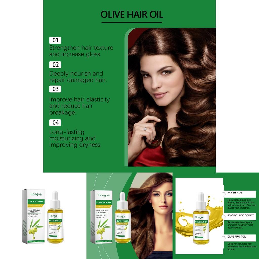 Hoegoa Olive Hair Care Oil Deeply Moisturizing And Nourishing Smooth Shine Treatment 50ml