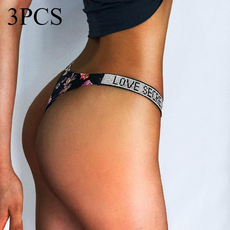 Sexy Thongs Underwear Women's Fitness Lingerie Sports Hip Lifting Low Waist High Fork Fashionable Panties