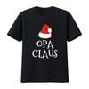Mens Family Opa Claus Christmas Santa S Hat Matching Pajama T Shirt Black Vintage Washed Stylish Soft Comfortable Streetwear