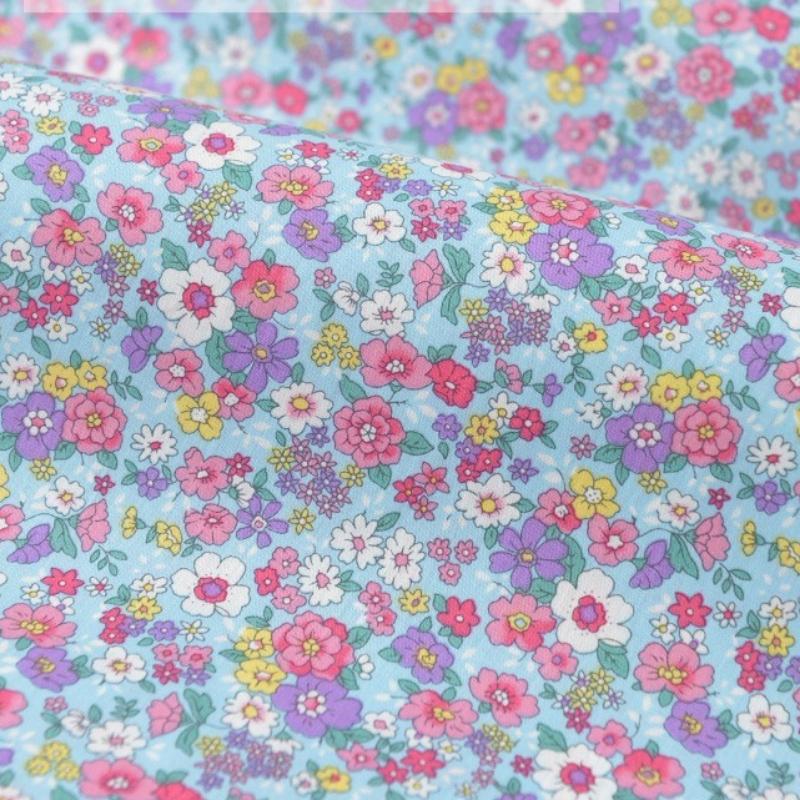 Classics Pastoral Floral Poplin Cotton Fabric DIY Children's Wear Cloth Make Bedding Quilt Decoration Home Sewing Cloth