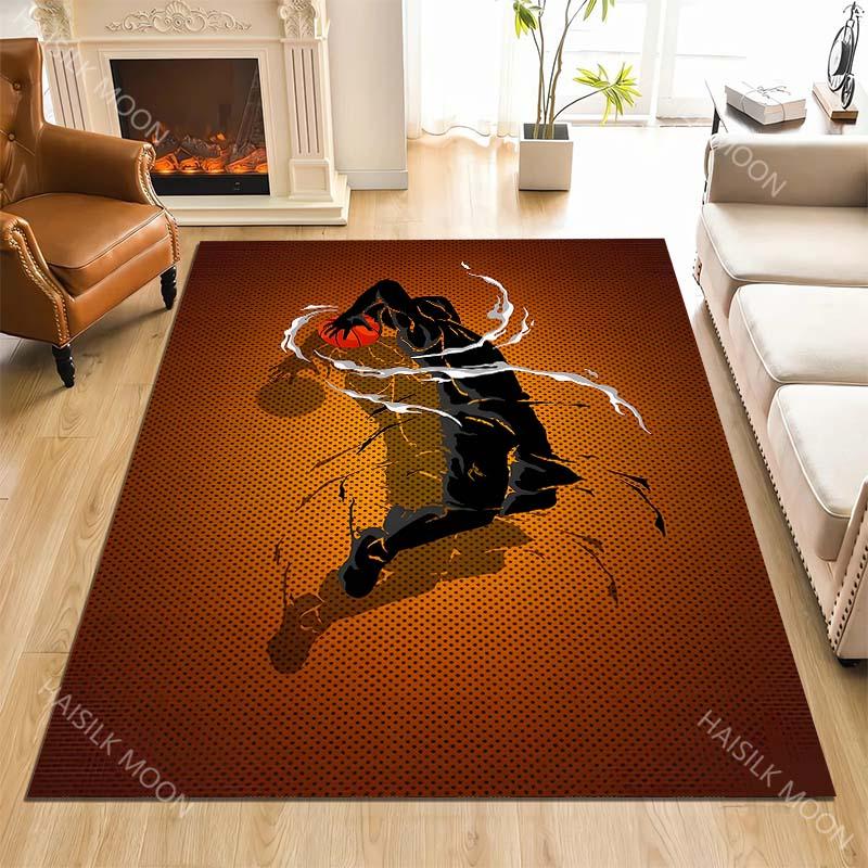 1PC Dynamic dunk silhouette basketball poster Carpet for Living Room Bedroom Sofa Home Decor Rus Non-slip Floor Mat Luxury Gift