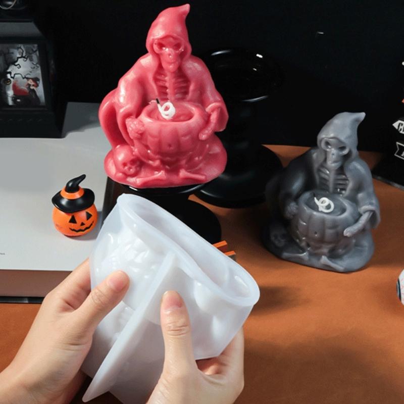 Silicone Molds Candle Making Moulds Silicone Craft Mould Skull Shape Halloween Ornament Mold Silicone Texture for Candle