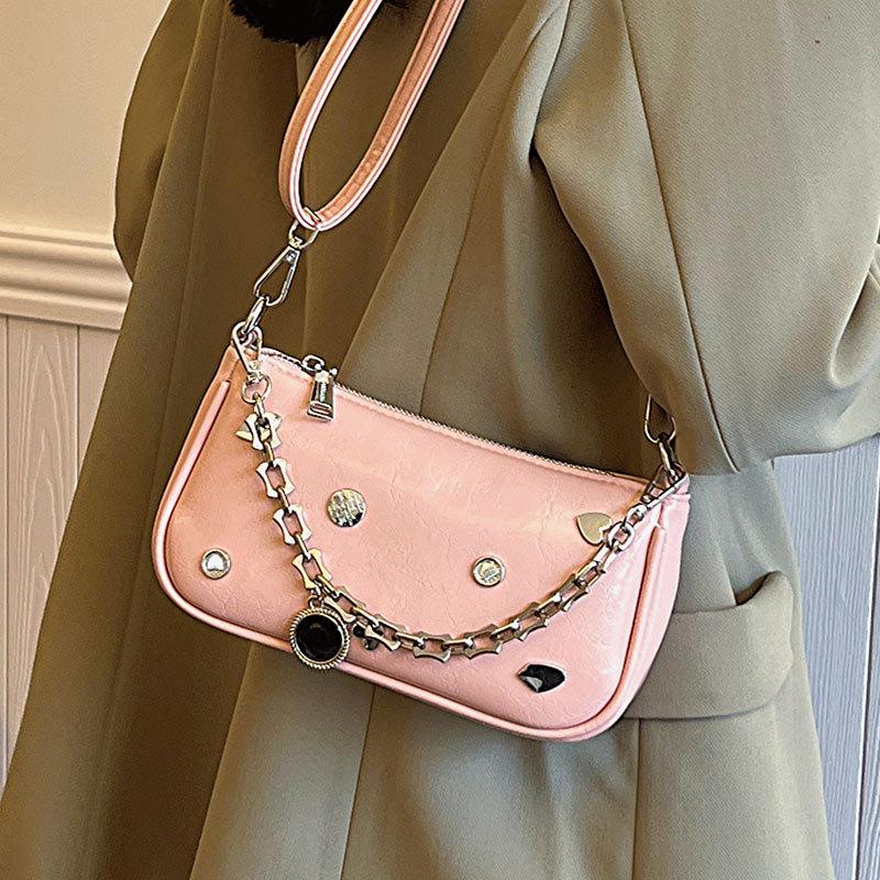Fashion high-end chain armpit small bag, foreign style versatile personality Korean version of niche messenger women's bag
