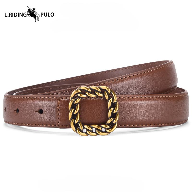 Super Easy To Match Black Small Belt Simple Thin Belt Retro Gold Jeans Belt Ins Belt