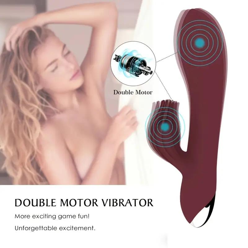 Dildo Vibrator Dual Motor Stimulator With 10 Powerful Vibrations, Entertainment Toy For Women Or Couples