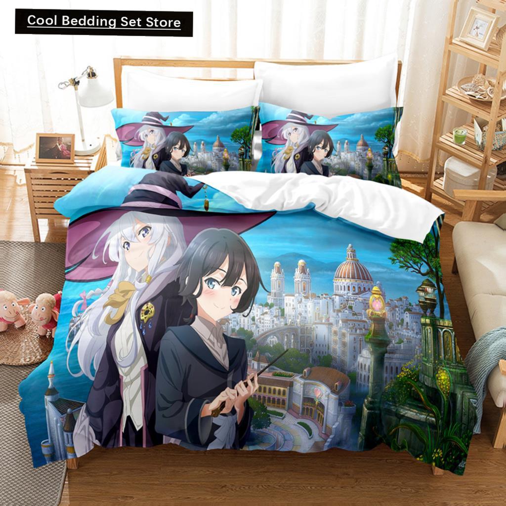 3D Print Anime Girl The Journey Of Elaina Bedding Sets Duvet Cover Set With Pillowcase Twin Full Queen King Bedclothes Bed Linen