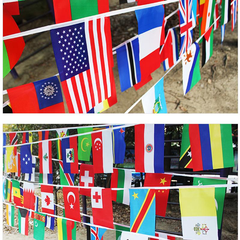 Xvggdg 48pcs 2026 Football Cup Flag 14x21cm Small World Flag Hanging Flag NEW Cup Countries Flag for Bar Bunting Decoration