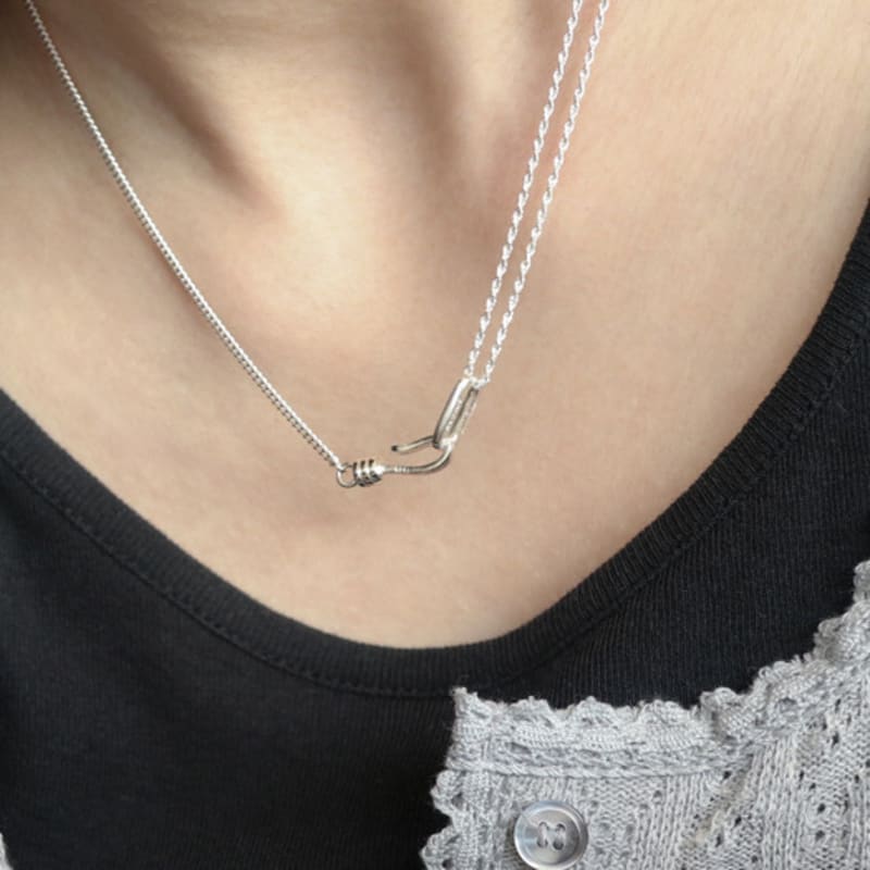 

SUIOVE Double texture Necklace silver