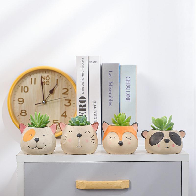 Cartoon Ceramic Flower Pot Planter Desktop Decoration Ornaments Garden Supplies Bonsai Succulent Pot Plant Pot