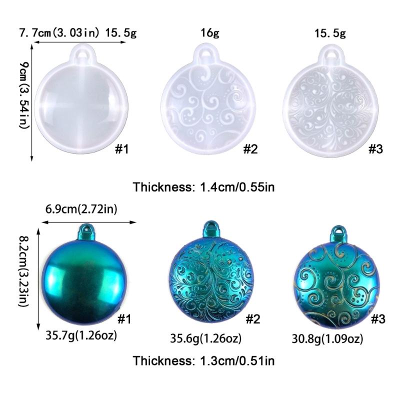 3 Styles DIY Christmas Series Keychain Silicone Epoxy Mold DIY Necklace Pendant Jewelry Crafting Mold for Christmas Gift