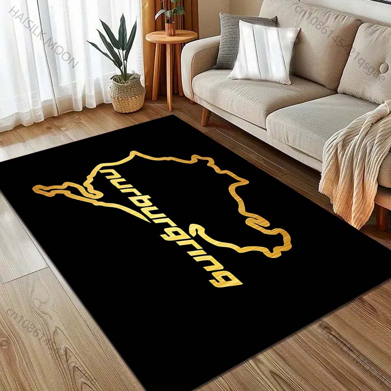 

1 шт. Ковер Nurburgring F1 International Track для гостиной, домашний декор, нескользящий коврик для пола для спальни, ковры для большой площади, пригодные для стирки 40x60cm (16x24in)