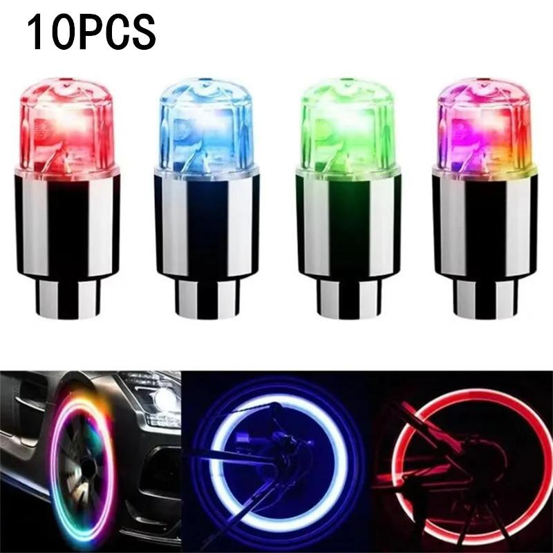 2/4/10PCS Tire Valve Cap Lights Durable Tire Lights For Car Air Valve Caps With Lights For Motorcycles Bicycles Electric Vehicle