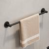 Bathroom Wall Mounted Towel Bar Space Aluminum Single Bar Towel Rack for Toilet Black