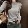 Korean-style gentle solid color long-sleeve knit sweater 2026 spring and autumn new soft and cozy inner layer warm base top for women