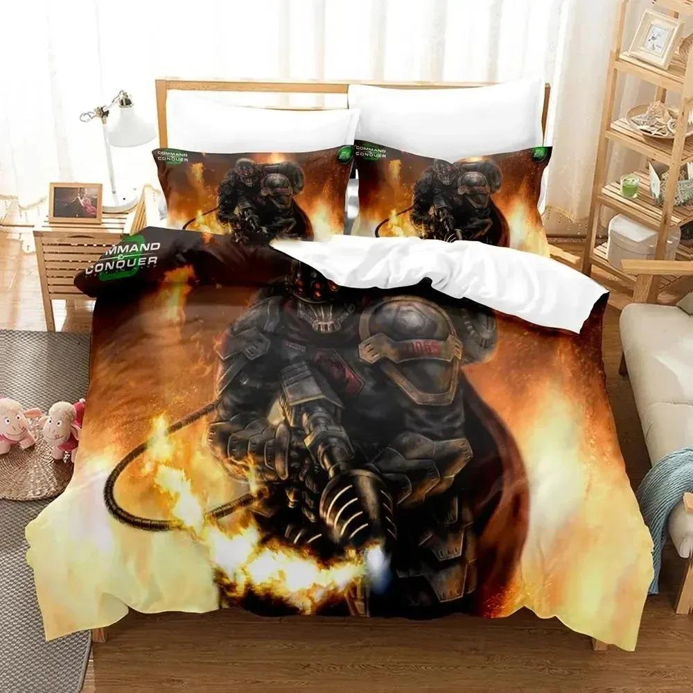 3D Game Command And Conque Bedding Set Duvet Cover Bed Set Quilt Cover Pillowcase Comforter king Queen Size Boys Adult
