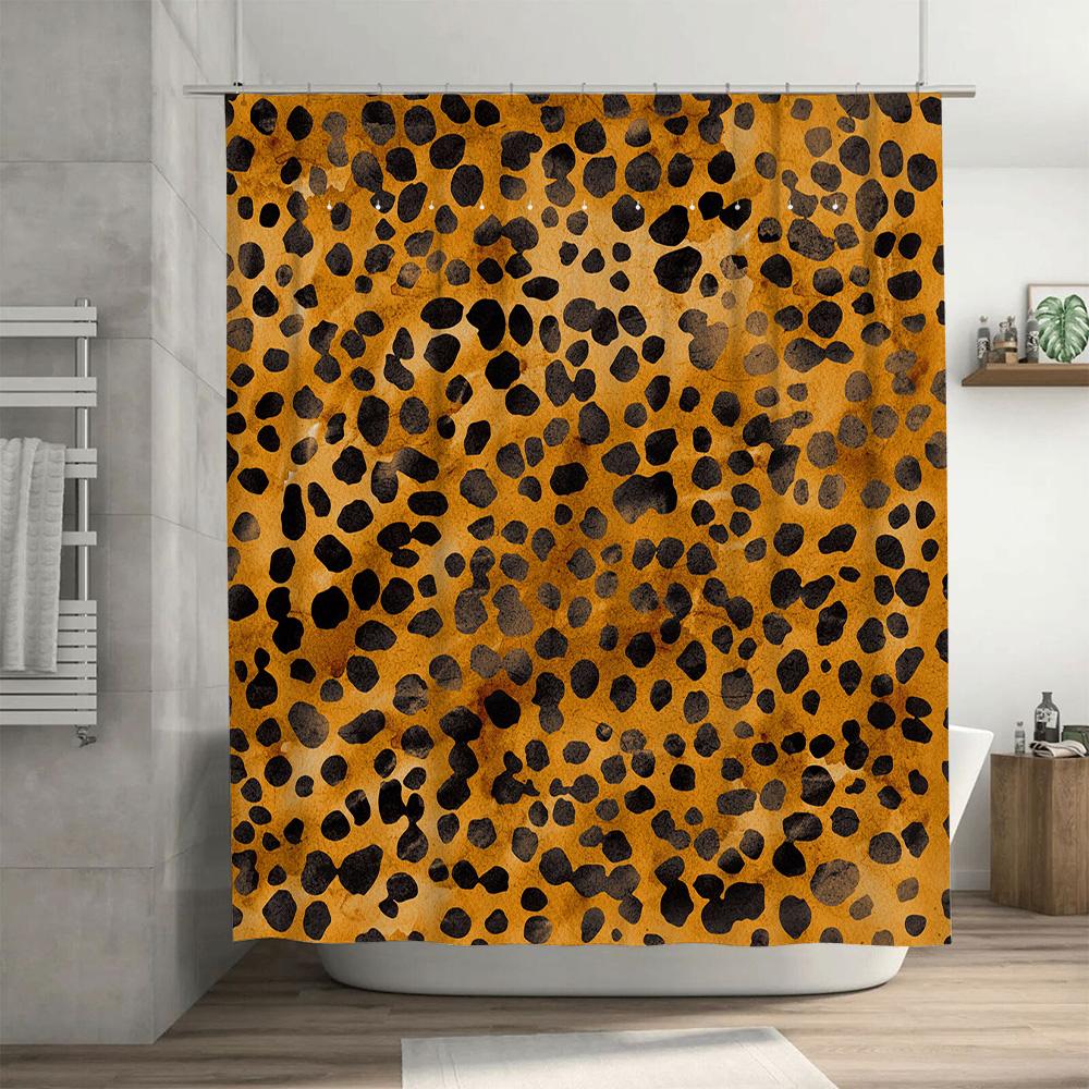 Animal Print Shower Curtain Polyester Fabric Bathroom Decoration Waterproof Home Decor