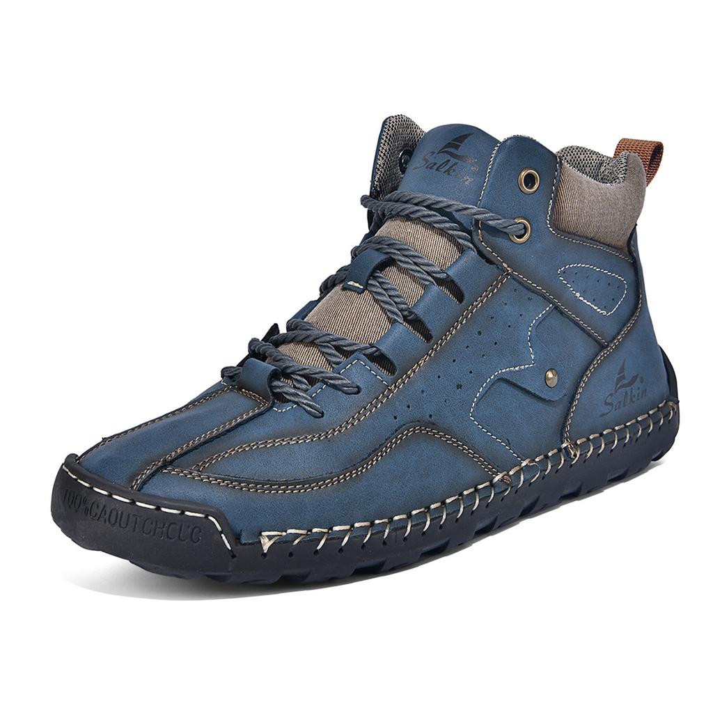 Men's Shoes Classical Vintage Soft Skin-friendly Feeling Frosted Genuine Leather Business Ankle Boots Handmade Casual Boots