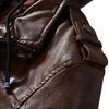 Europäische und amerikanische Herbst- und Winter-Herren-Volltonfarbe-Lederjacke. Lässige Herren-Lederjacke aus PU-Leder mit Kapuze