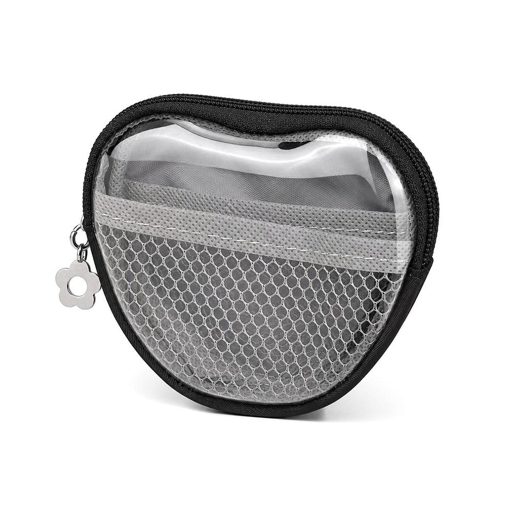 Portable PVC Cosmetic Bag Portable Transparent Makeup Organizer Pouch Heart Shape Clutch Bag Makeup Storage