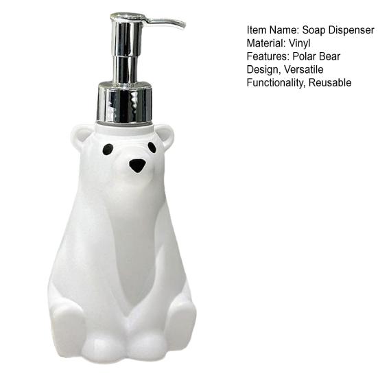 Soap Dispenser Hand Dish Soap Pump Bottle Polar Bear Design Holiday Hand Soap Dispenser Kitchen Countertop Decoration